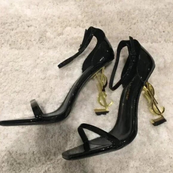 YSL Opyum Snake Heeled Sandals - Picture 1 of 5
